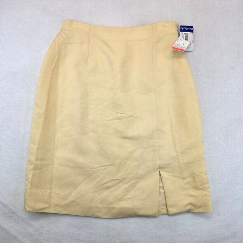 Vintage David Brooks Mini Skirt Yellow Cream Sz 8 Preppy Old Money Minimalist